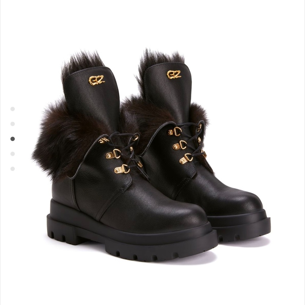 Giuseppe Zanotti Phillis Lace-up ankle boots in leather with faux fur lining